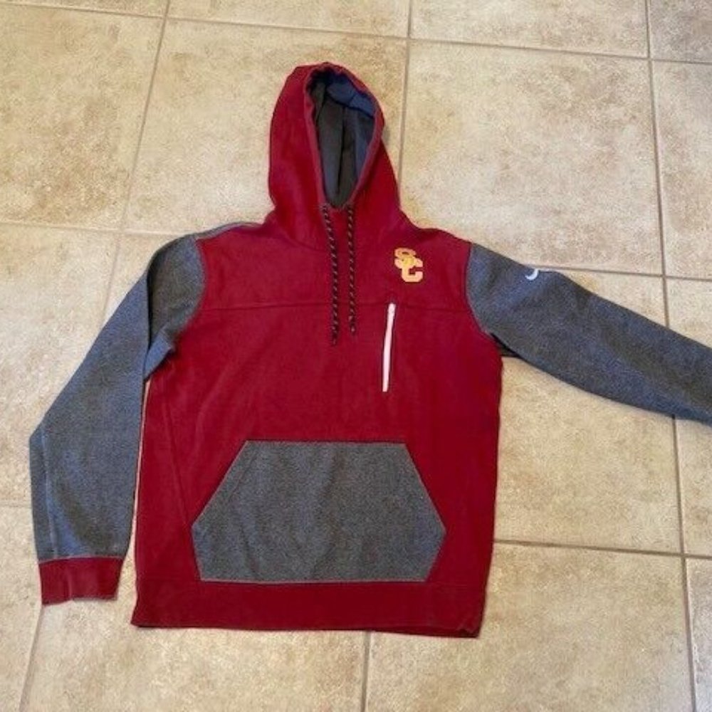 Nike Men's Size L_Red & Gray USC Pullover Hoodie_Used - good